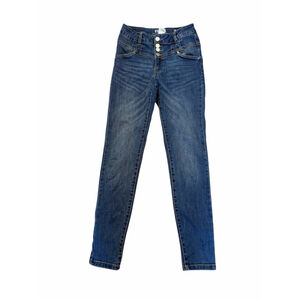 Vienna High Rise Skinny Jeans Size 3 Blue Denim Button Fly Stretch Fitted Women